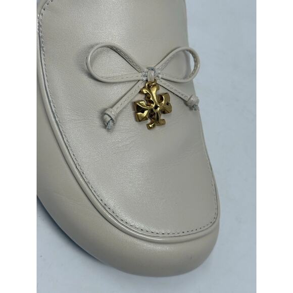 Tory Burch shoes Tory Charm Mules Flat Slip-on Brie Genuine Leather Natural 9 - Picture 3 of 8